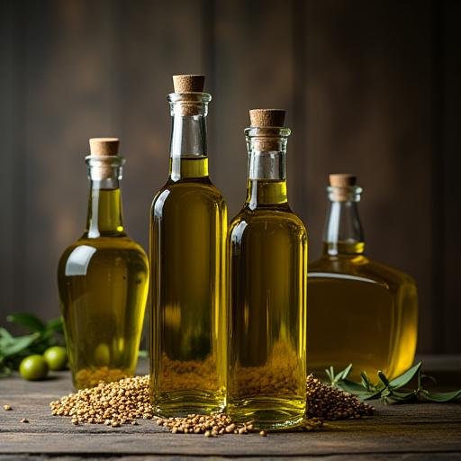 美しいボトルに入った特選クッキングオイル